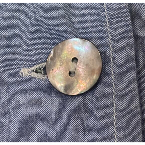 Vintage Women's Button Down Cotton Pastel Patchwork Shirt Shacket Size 16 - Picture 10 of 10